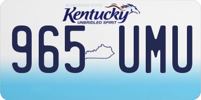 KY license plate 965UMU
