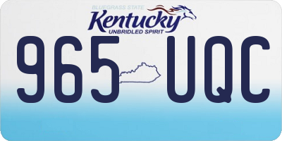 KY license plate 965UQC