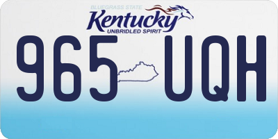 KY license plate 965UQH