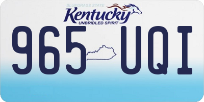 KY license plate 965UQI