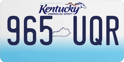 KY license plate 965UQR