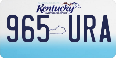 KY license plate 965URA