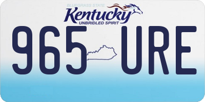 KY license plate 965URE