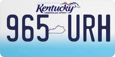 KY license plate 965URH
