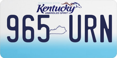 KY license plate 965URN
