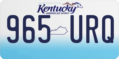 KY license plate 965URQ