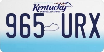 KY license plate 965URX