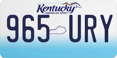 KY license plate 965URY