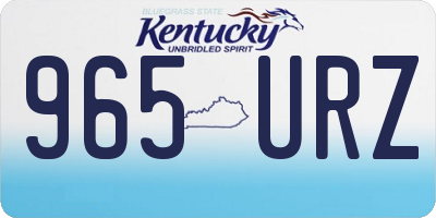 KY license plate 965URZ