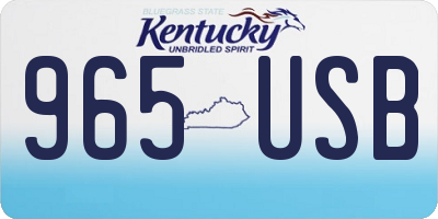 KY license plate 965USB