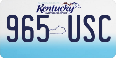 KY license plate 965USC