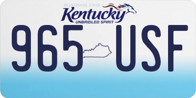 KY license plate 965USF