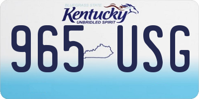 KY license plate 965USG