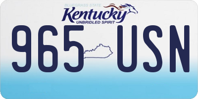 KY license plate 965USN