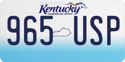 KY license plate 965USP