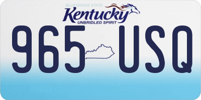 KY license plate 965USQ
