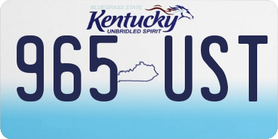 KY license plate 965UST