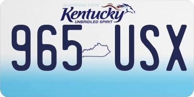 KY license plate 965USX