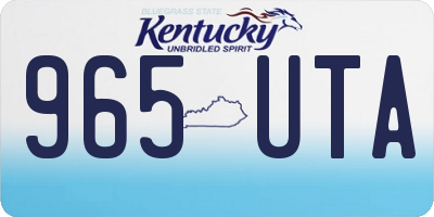 KY license plate 965UTA
