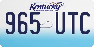 KY license plate 965UTC