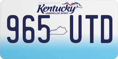 KY license plate 965UTD