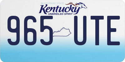 KY license plate 965UTE