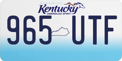 KY license plate 965UTF