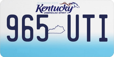 KY license plate 965UTI