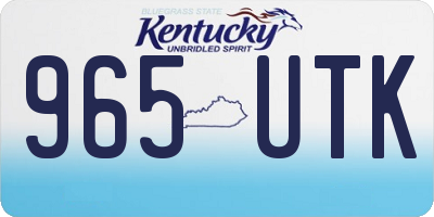 KY license plate 965UTK
