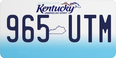 KY license plate 965UTM