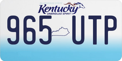 KY license plate 965UTP