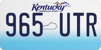 KY license plate 965UTR