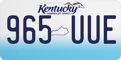 KY license plate 965UUE