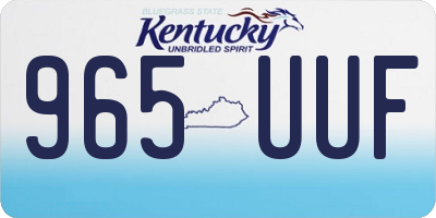 KY license plate 965UUF