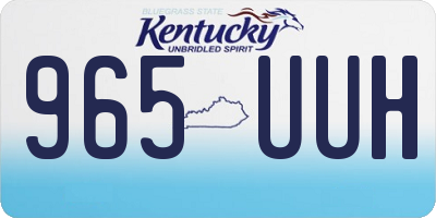 KY license plate 965UUH