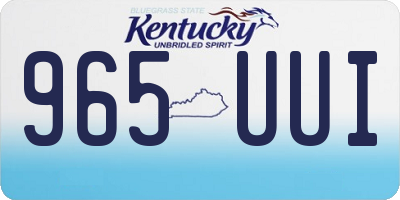 KY license plate 965UUI