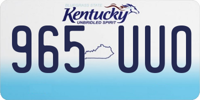 KY license plate 965UUO