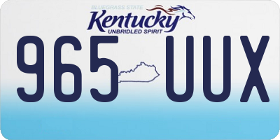KY license plate 965UUX