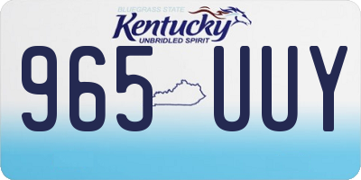 KY license plate 965UUY