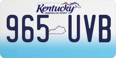 KY license plate 965UVB