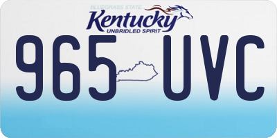 KY license plate 965UVC
