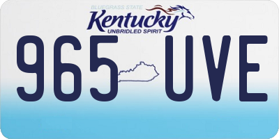 KY license plate 965UVE