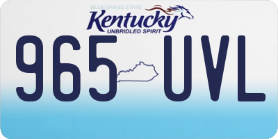 KY license plate 965UVL