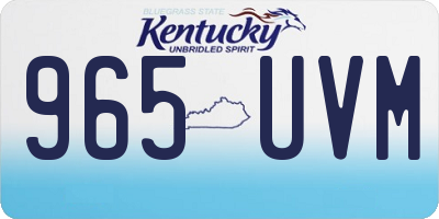KY license plate 965UVM