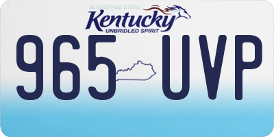 KY license plate 965UVP