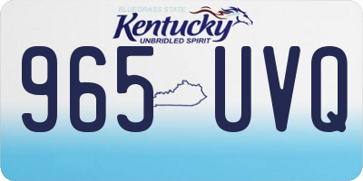 KY license plate 965UVQ