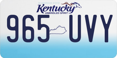 KY license plate 965UVY