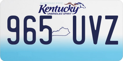 KY license plate 965UVZ