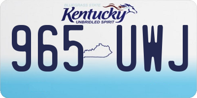 KY license plate 965UWJ