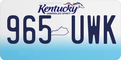 KY license plate 965UWK
